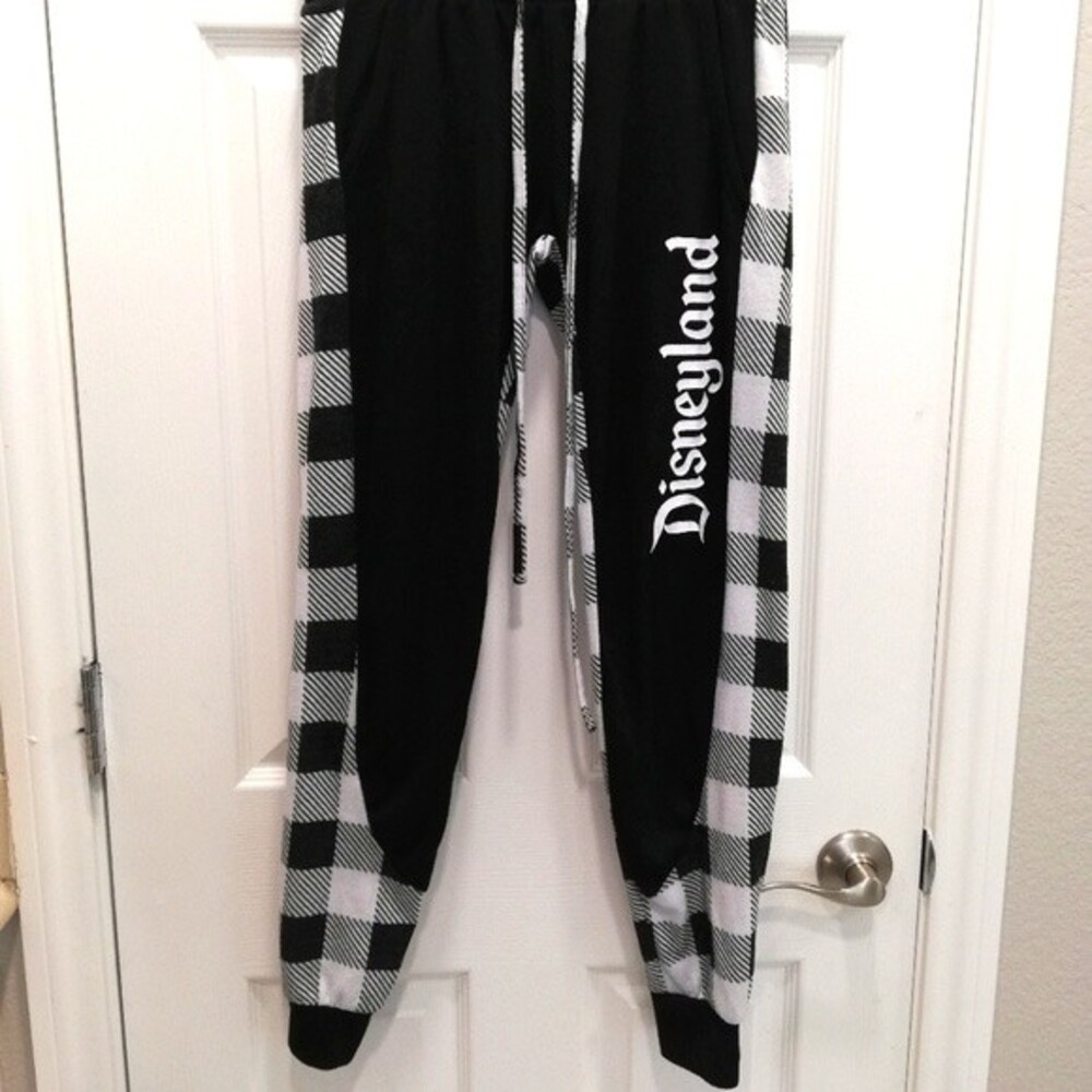 Disneyland Black and White Checkered Pajama Bottoms